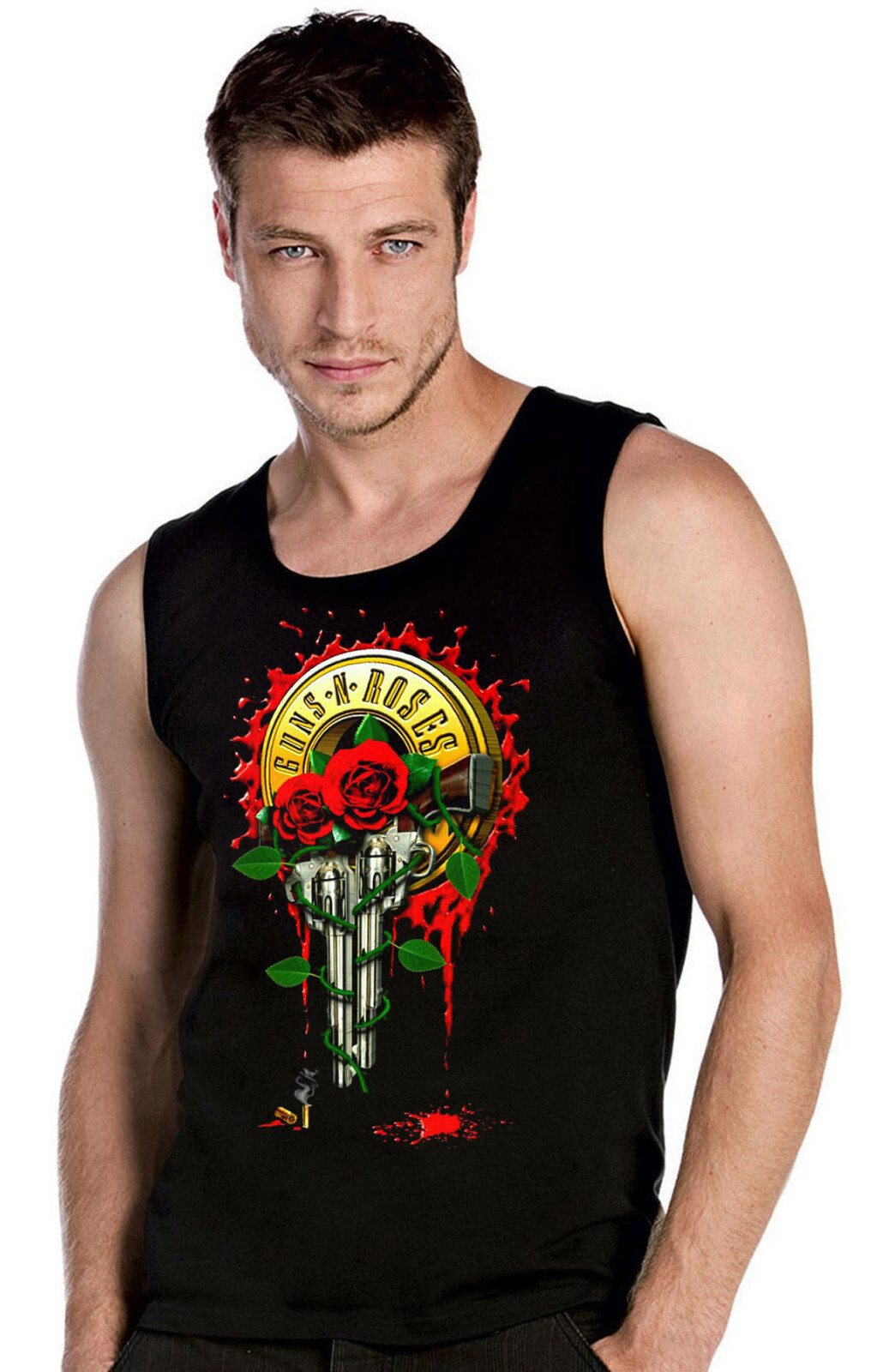 ALTRA T shirt smanicata Gans and Roses musica rock logo canotta nera 21046 SW