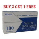 100 Gummed Closure White Letter Mailing Standard Envelopes 3-5/8 x 6-1/2