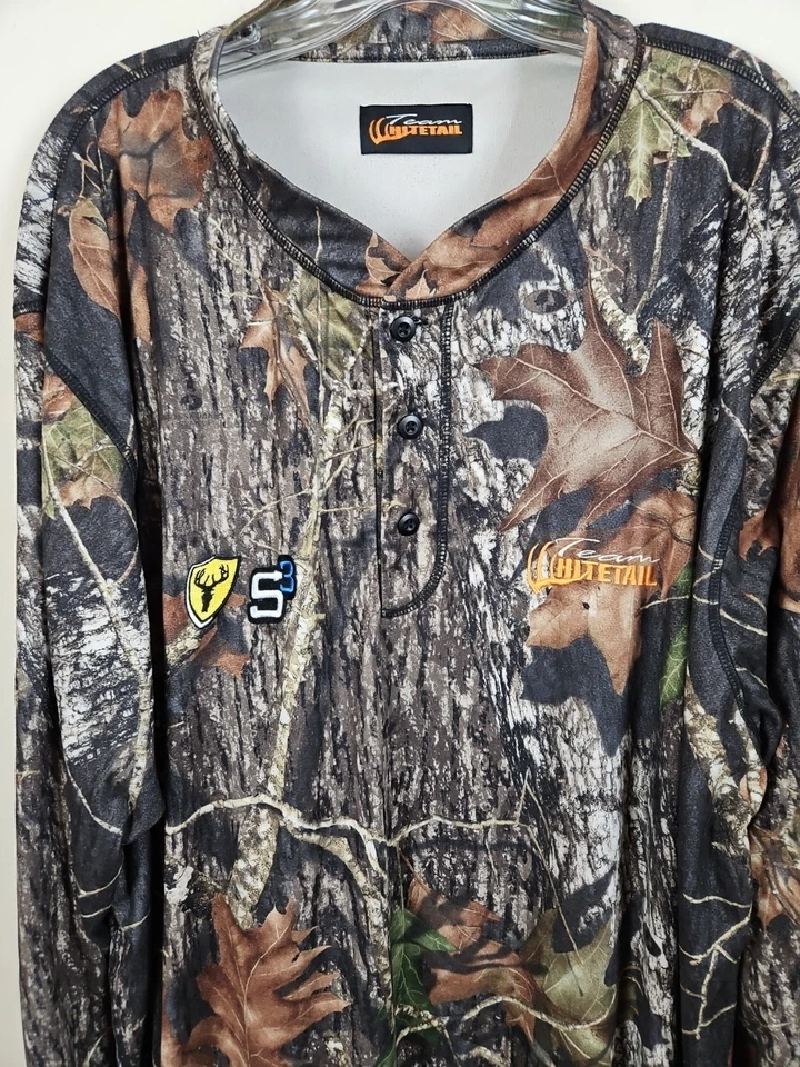 TEAM WHITETAIL SCENTINHIBITOR Break Up CAMOUFLAGE HUNTING HENLEY SHIRT 3XL XXXL - Image 2 of 4
