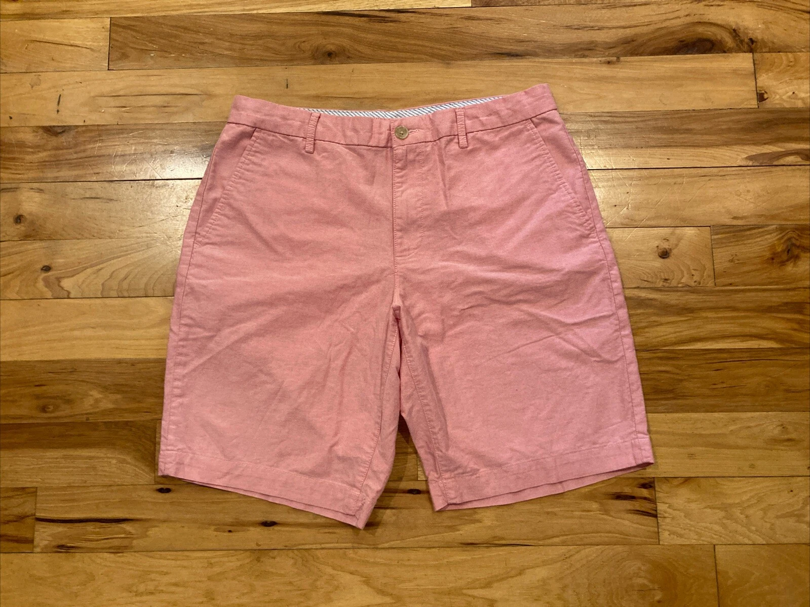 Chaps Stretch Shorts Pink Flat Front Chino Golf Preppy Outdoor Casual Mens 33