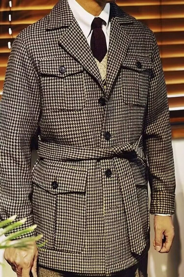 SAFARI houndstooth Wales - wool bermuda