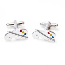 Paint Palette Painter Artist Pair Cufflinks Wedding Gift Box  Polishing Cloth