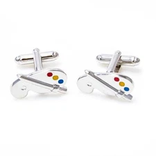 Paint Palette Painter Artist Pair Cufflinks Wedding Gift Box & Polishing Cloth