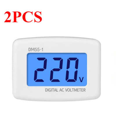 2PCS DM55-1 US Plug in Digital Voltage Meter Tester LCD Display AC 110V 220V
