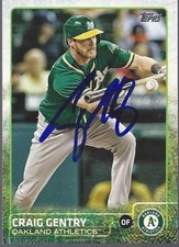 Oakland Athletics CRAIG GENTRY Signed 2015 Topps Card