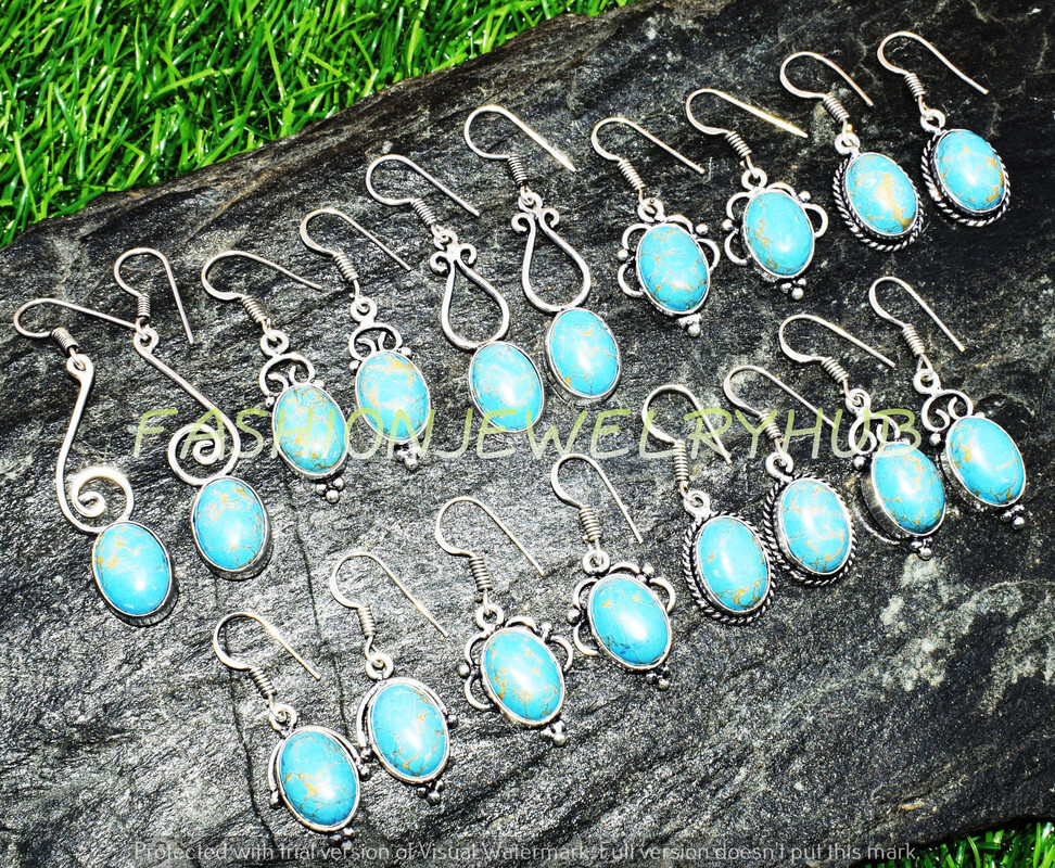 larimarページ Created Larimar Gemstone Ethnic Handmade Fashion Earrings 10pcs