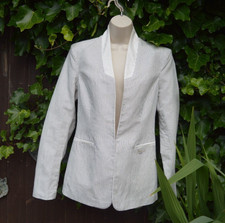 Gaastra Women’s Blazer Jacket Size L Linen/cotton Mix Pinstripe