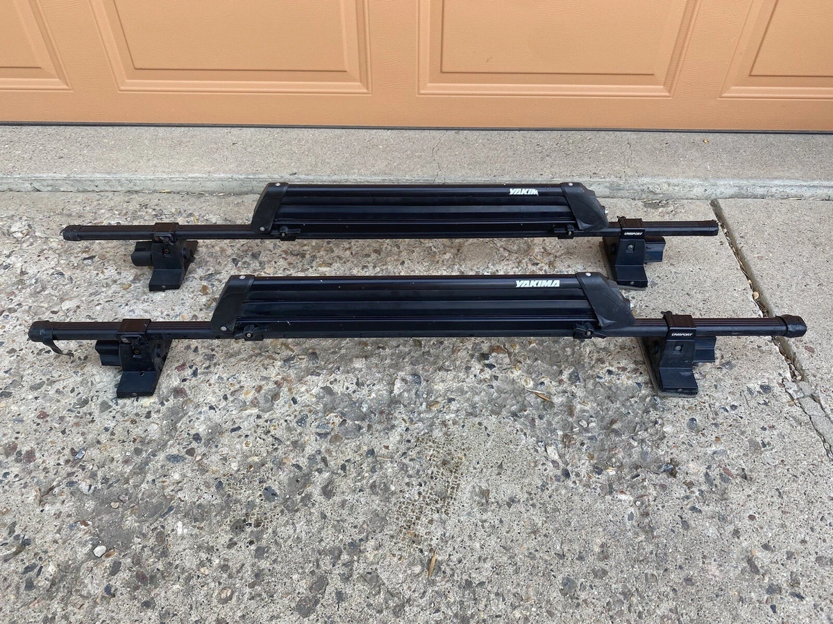 Yakima Cross Bar Roof Rack Set With Feet and Unisport Snow Board Ski Incomplet