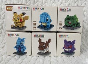 Iblock Fun Loz Diamond Block 6 Pokemon Pikachu Squirtle Bulb Mewtwo Eevee Geng Ebay