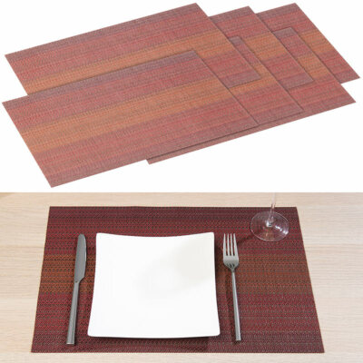 6er-Set abwaschbare Tischsets in ansprechender Web-Optik, 45 x 30 cm