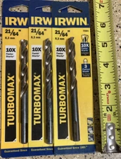 Irwin 73321 Turbomax 21/64" x 4-7/8:" L High Speed Steel Drill Bit LOT OF 3 PACK
