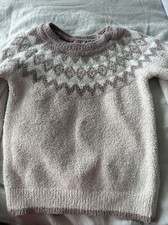 Barefoot Dreams Kids 6/7 Maybe And Pink Sweater