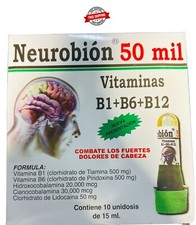 Neurobion 50 Mil - 10 VIALES. 15ml. Vitaminas B1 B6 B12 ENVIO GRATIS