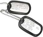 Customized Shiny Military Dog Tags Set Personalized Metal Army ID Custom Stamped