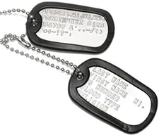 Customized Shiny Military Dog Tags Set Personalized Metal Army ID Custom Stamped