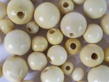 Round Natural Assorted Size Wood Beads