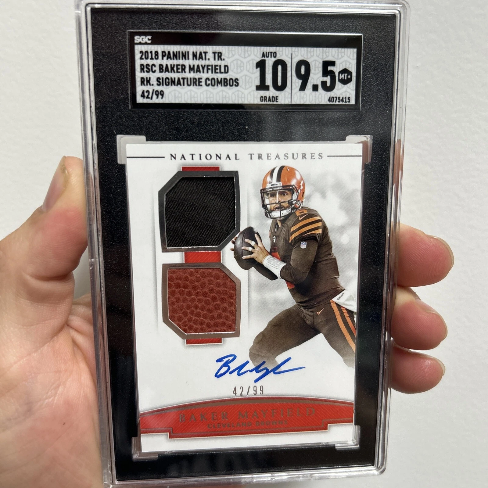 Baker Mayfield Panini National Treasures Rookie Colossal Material Signatures #RSCBM Base