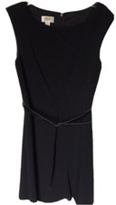 Talbot's Women's 8P Dress Black Sleeveless Lined Crepe - Patent Leather Belt
