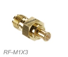 SMA Female to MCX Male 50  impedence Gold Plated Coaxial RF Adapter, RF-M1X3