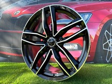 4 x 17 Inch 5x112 RS6 Style Black Polished Wheels: Fits For AUDI A3 A4 A6 S-Line