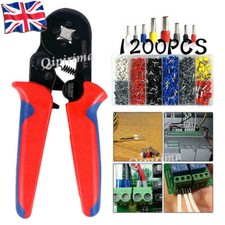 1200Pcs Crimp Tool W/ Bootlace Ferrule Crimper Plier Wire Terminal Connector Set
