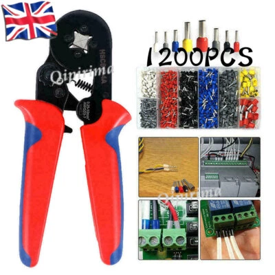 1200Pcs Crimp Tool W/ Bootlace Ferrule Crimper Plier Wire Terminal Connector Set
