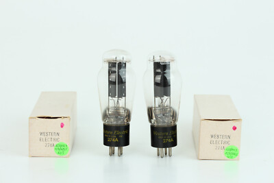MATCHED PAIR Western Electric WE 274A 274B NOS rectifier tube Roetest X-RARE