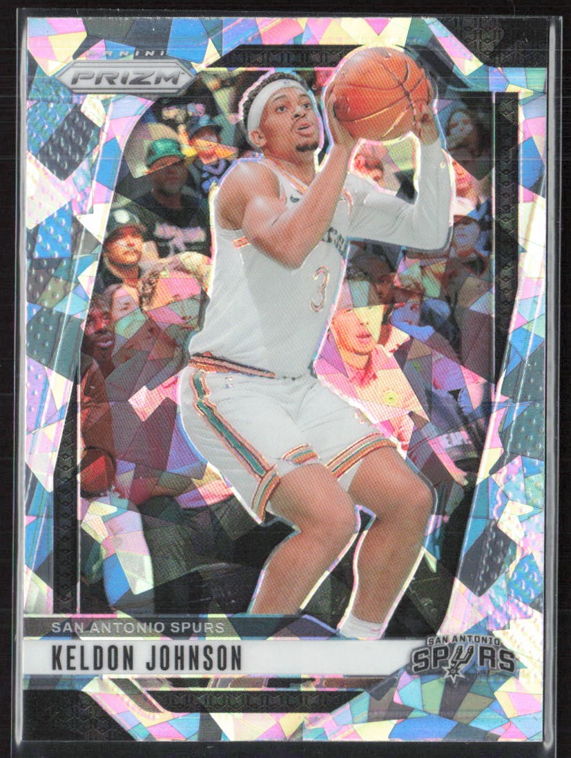 2024-25 Panini Prizm #24 Keldon Johnson Prizms Ice San Antonio Spurs (C1)