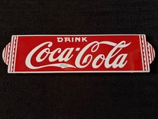 Vintage Coca Cola Porcelain Door Push sign original Coke 1930's