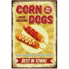Vintage Corn Dog Tin Metal Signs Home Décor 8x12 Inch Retro Fast Food Wall Art w