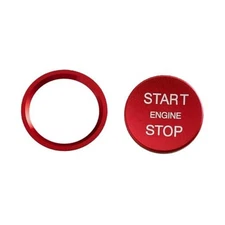 Car Engine Start Stop Push Botton Cover, Aluminum Auto Key Ignition Switch Red
