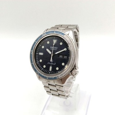 Seiko Silver Wave Z 7546-606A schwarzes Zifferblatt Quarz Herrenuhr funktioni...