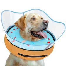 Elevated Inflatable Dog Cone Collar Alternative After Surgery, Dog Donut Coll...