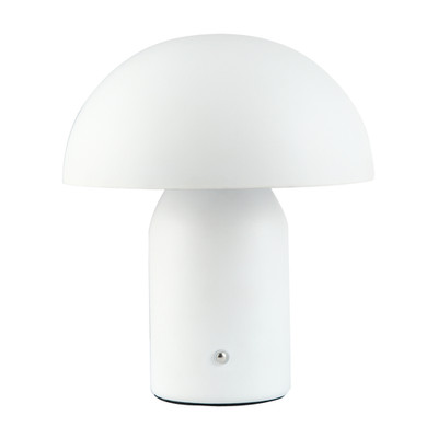 Moderne wiederaufladbare Pilz Tischlampe in matt weiß mit Touch Dimmer Taste...