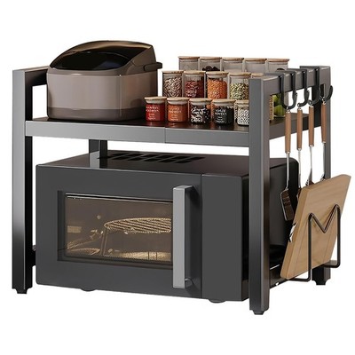 Yeqqzq Ausziehbare Mikrowelle 64 cm (T) x 32 (B) x 42 (H), Schwarz 