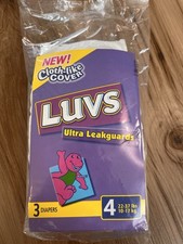 NOS Sealed Vintage Barney Diapers Luvs Size 4 3 Pack Unopened 2001 New 1791 