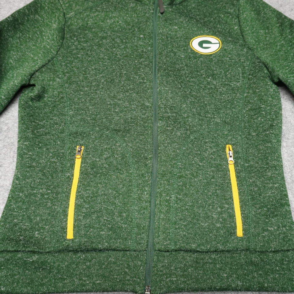 Sudadera para mujer Green Bay Packers NFL cremallera completa talla pequeña ropa de equipo Foto 2 de 4