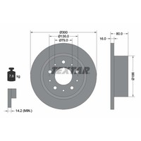 Bremsscheibe Textar 92157600 Hinten, Voll, 1 StüCk