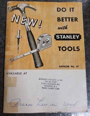 Vintage 1956 Stanley Tools Catalog Catologue No 57 In Nice Condition 
