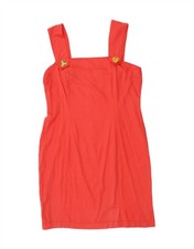 VINTAGE Womens Sleeveless Sheath Dress IT 40 Small Red AD04