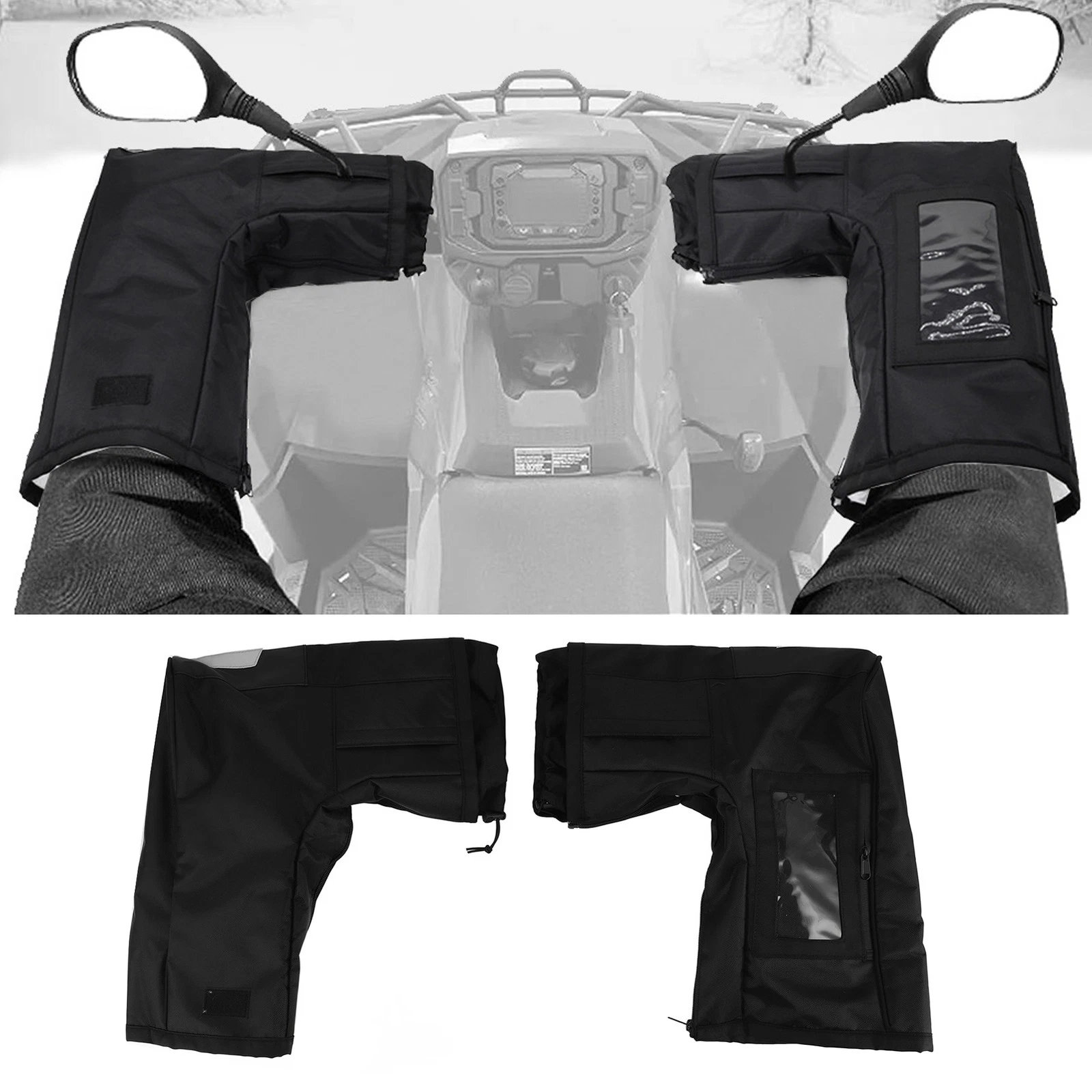 ATV Winter Gloves Windproof Waterproof Wide Opening Comfortable Cotton Handlebar