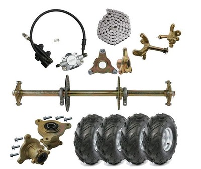810mm 32in Go Kart Rear Axle Kit 7in Wheels Brake Assembly for ATV