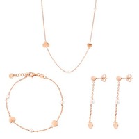 Orphelia Damen Schmuck Set: Halskette + Armband + Ohrringe Rosé SET-7378