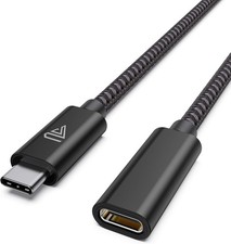 USB Type C Extension Cable Short 3.3ft/1M , 140W PD Fast 3.3 FT, Black