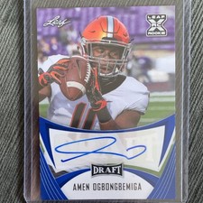 Leaf 2021 Draft Autographs Blue Rookie Amen Ogbongbemiga BA-AO2 Football