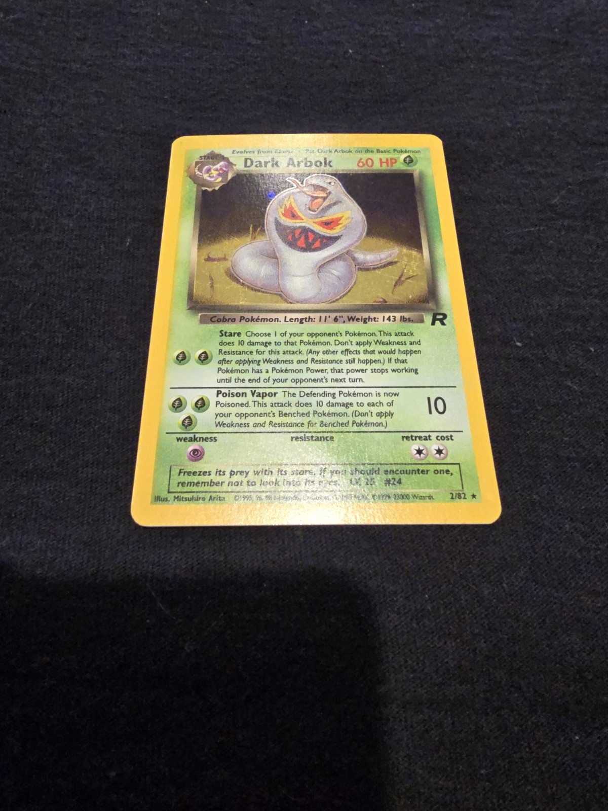 Pokemon Vintage Dark Arbok 2/82 Team Rocket Holo NM