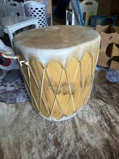 RARE VINTAGE NATIVE AMERICAN HANDMADE LARGE POW WOW CEREMONIAL DRUM