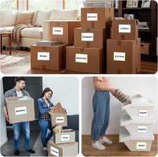 6x4 Inch Large Moving Box Labels, 100 Pack 4 Color Coded Blank Stickers for P...