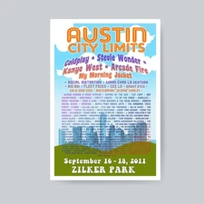 2011 ACL Austin City Limits Music Festival Concert Poster Texas ATX 13x19 PRINT