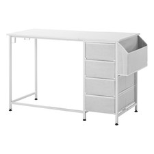 Uimoso 47-Inch Computer Desk with Fabric Drawers for Home and Office Use